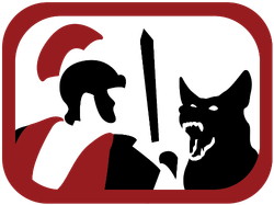CCD logo with Roman soldier and black dog